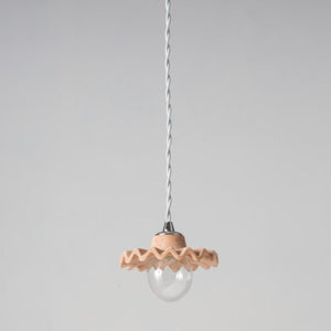 Pleated Ceramic Pendant in Natural Glaze - Lighting Collective