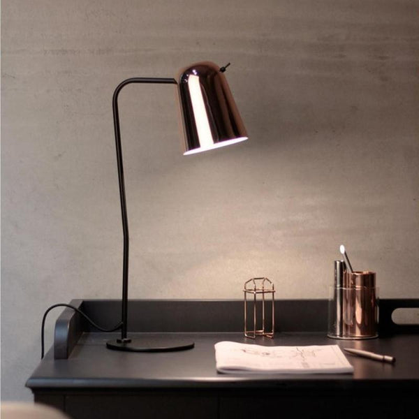 Black Stem and Base with Brass Shade