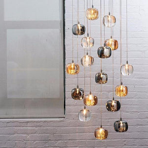 Cubo | Canadian Small Solid Crystal Pendant | Clear | Smoked | Amber-Pendants-Viso (Form)-Lighting Collective