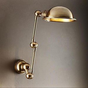 Vintage Style Adjustable Wall Light | Brass-Wall Lights-Emac & Lawton-Lighting Collective