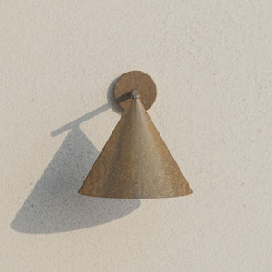 Exterior Brass Cone Straight Arm Wall Light | Lighting Collective