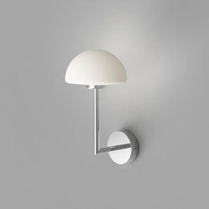 Minimalist Glass Orb Long Arm Wall Light | Chrome | Lighting Collective