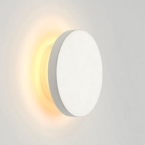 circle plaster up down wall or ceiling light with light on