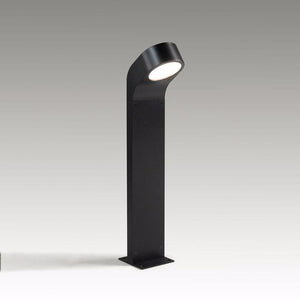 Contemporary L-Curved Black Aluminium Bollard