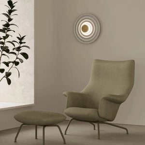 Contemporary Rippled Plate Wall Light