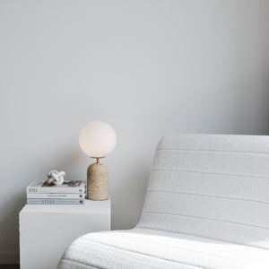 Minimalist Orb Travertine Table Lamp