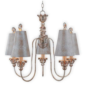 Chandelier With Intricate Hand Painted Crackle Effect-Chandeliers-FLAMBEAU (Lightco)-Lighting Collective