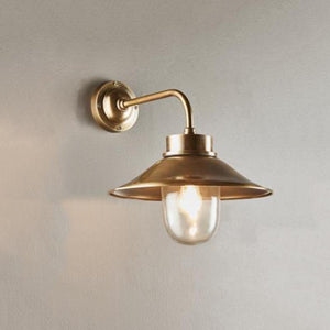 Brass Exterior Light with Shade