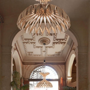 Very Large Designer Timber Dome Pendant Light-Pendants-Bover-Lighting Collective