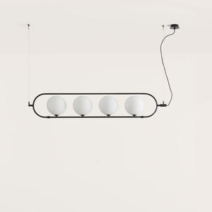 Black Contemporary Opal Orb Linear Pendant |  Lighting Collective