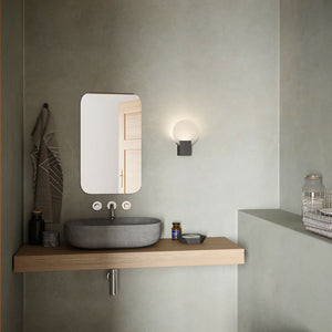 Frosted Glass Disc Wall Light high intensity light in the bathroom