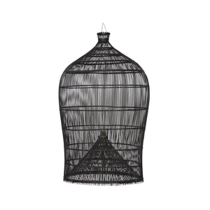 Grand Bell Black Rattan Pendant-Pendants-St Barts-Lighting Collective
