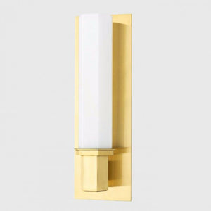 Hexagonal Column Wall Light | Aged Brass | Lighting Collective