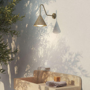 Exterior Curved Arm Cone Wall Light | Lighting Collective