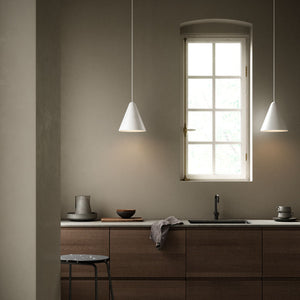 Industrial Danish Matt Pendant Light white in the kitchen