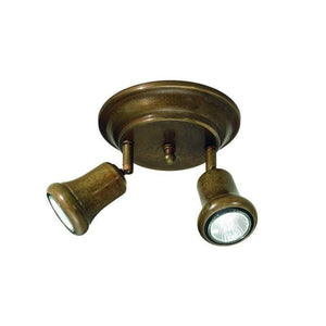 Two Light Antique Brass Spot Light | Italian Made-Ceiling Lights-IL FANALE (Lightco)-Lighting Collective