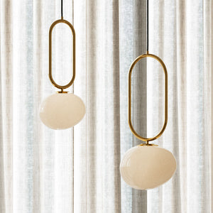 Jewellery Shaped Brass Suspended Light grouped