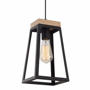 Funky Modern Lantern With Timber Accent Lanterna-Pendants-CLA-Lighting Collective
