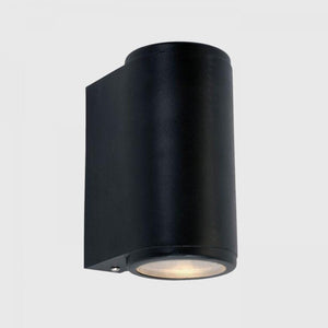 Large Black Exterior Sleek Cylinder Wall Light - Lighting Collective