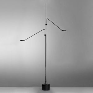 Minimal Adjustable Double Floor Light-Floor Lamps-ICONE LUCE (Studio Italia)-Lighting Collective