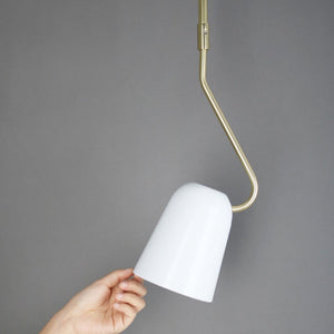 Modern Adjustable Pendant Light | White & Brass