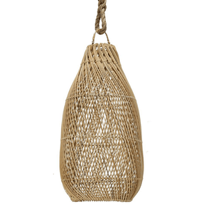 Oval Open Weave Rattan Pendant - Lighting Collective