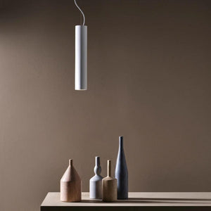 Singular Plaster Tube Suspended Pendant  in a Cluster - Lighting Collective