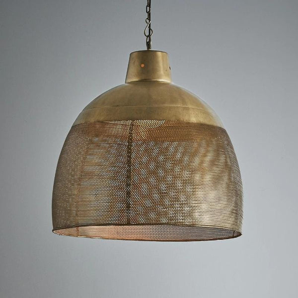Iron Dome Pendant Light | Antique Brass | Large