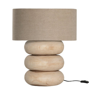 Handcrafted Wooden Pebble Table Lamp