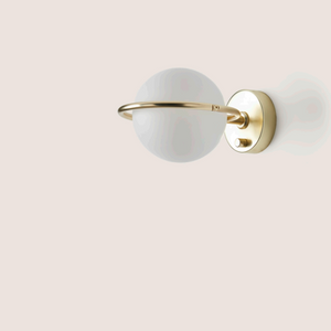 Contemporary Opal Orb Wall Light | Brass | Lighting Collective