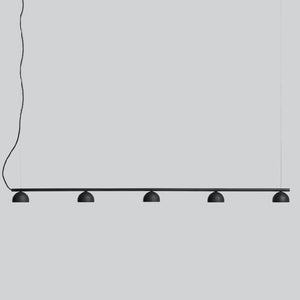Black Simplistic Five Light Rail Pendant