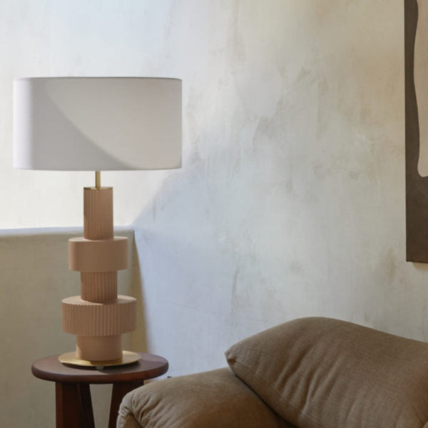 Textural Tiered Ceramic Table Lamp
