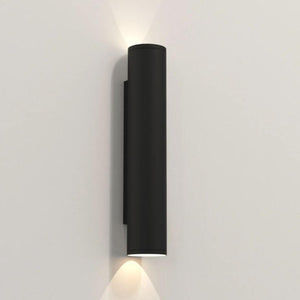 Textured Black Tubular Up and Down Wall Light | Lighting Collective
