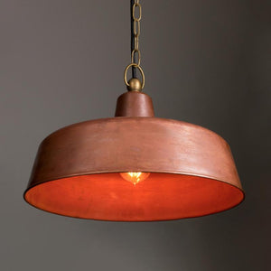 Vintage Aged Copper & Brass Pendant | Lighting Collective