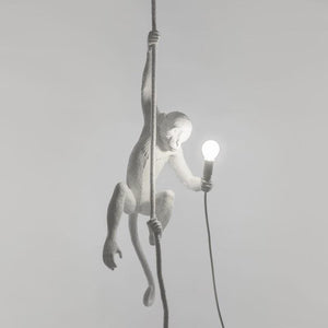 White Monkey Hanging Pendant Light-Pendants-Seletti Lighting-Lighting Collective
