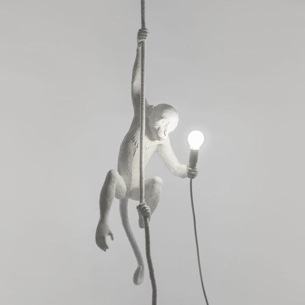 White Monkey Hanging Pendant Light