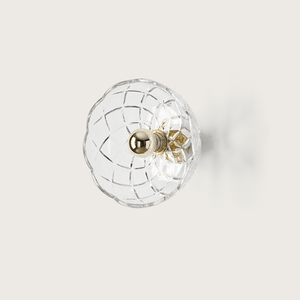 Carving Glass Dome Disc Wall Light gold