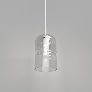 Double Stacked Glass Dome Pendant clear finish