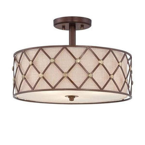 Transitional American Ceiling Light with Lattice Shade-Ceiling Lights-Quoizel (Light Co)-Lighting Collective