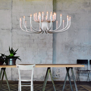 Eclectic Aluminium Multi-Arm Chandelier | Large | White | Lighting Collective
