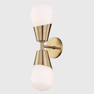 Double Minimalist Orb Wall Light | Assorted Finishes Brass