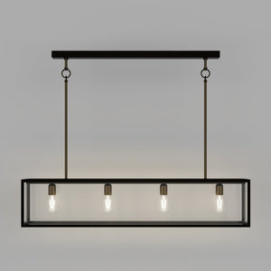 Four Light Clear Glass Linear Lantern | Lighting Collective