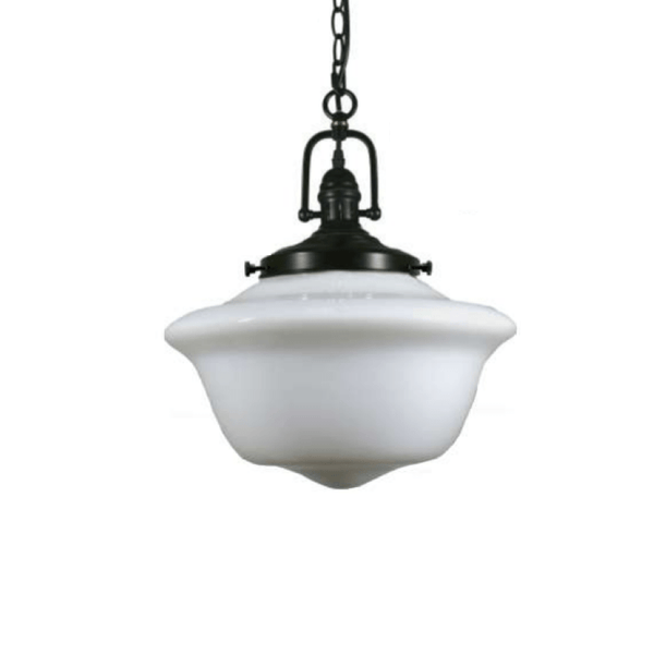 Glass schoolhouse store pendant light