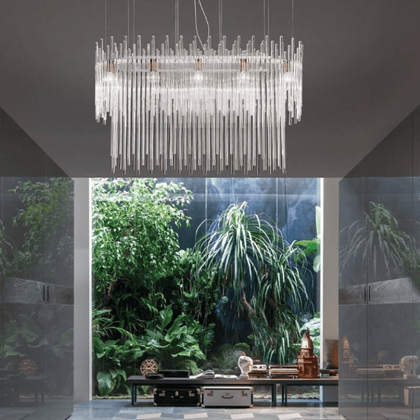 Italian Glass Rod Oval Chandelier Lighting Collective