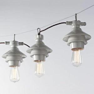 Italian Industrial White Suspended Light - Lighting Collective